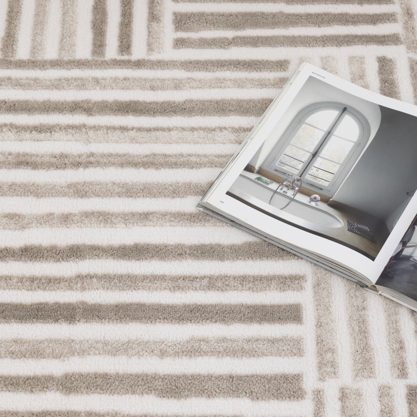 Wellington Geometric Lines Beige Rug - W003