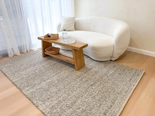 Essence Minimal Wool Weave Grey Rug