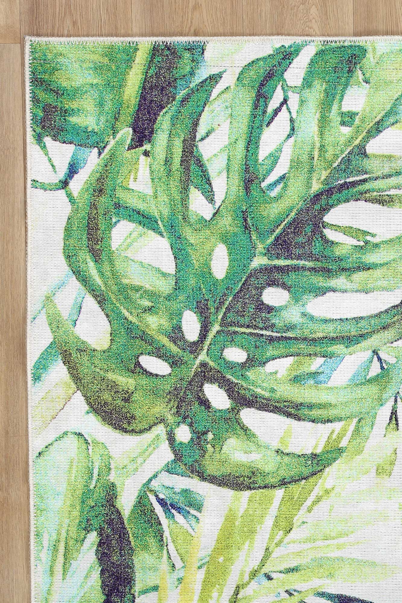 Wild Borneo Green Washable Rug - VITAL 1090-00