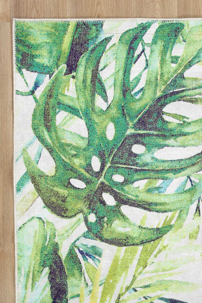 Wild Borneo Green Washable Rug - VITAL 1090-00
