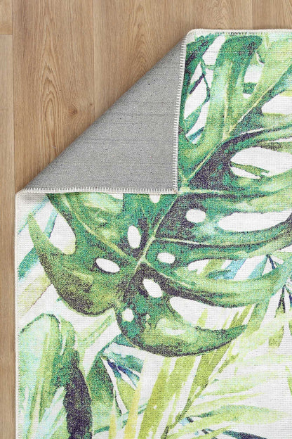 Wild Borneo Green Washable Rug - VITAL 1090-00