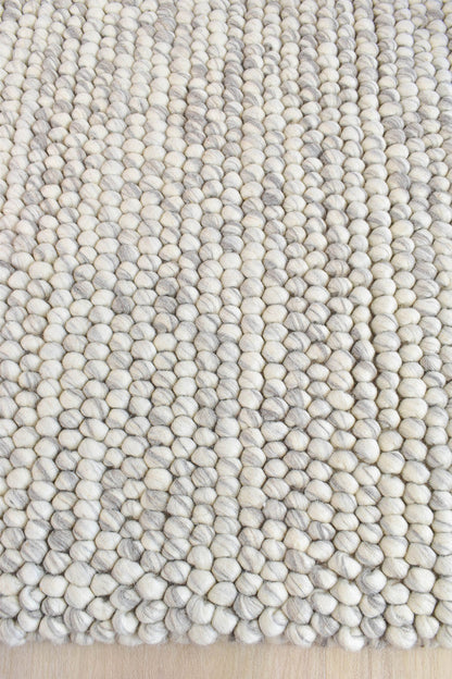 Pebbles Stony Path Hand Woven Pure Wool Floor Rug