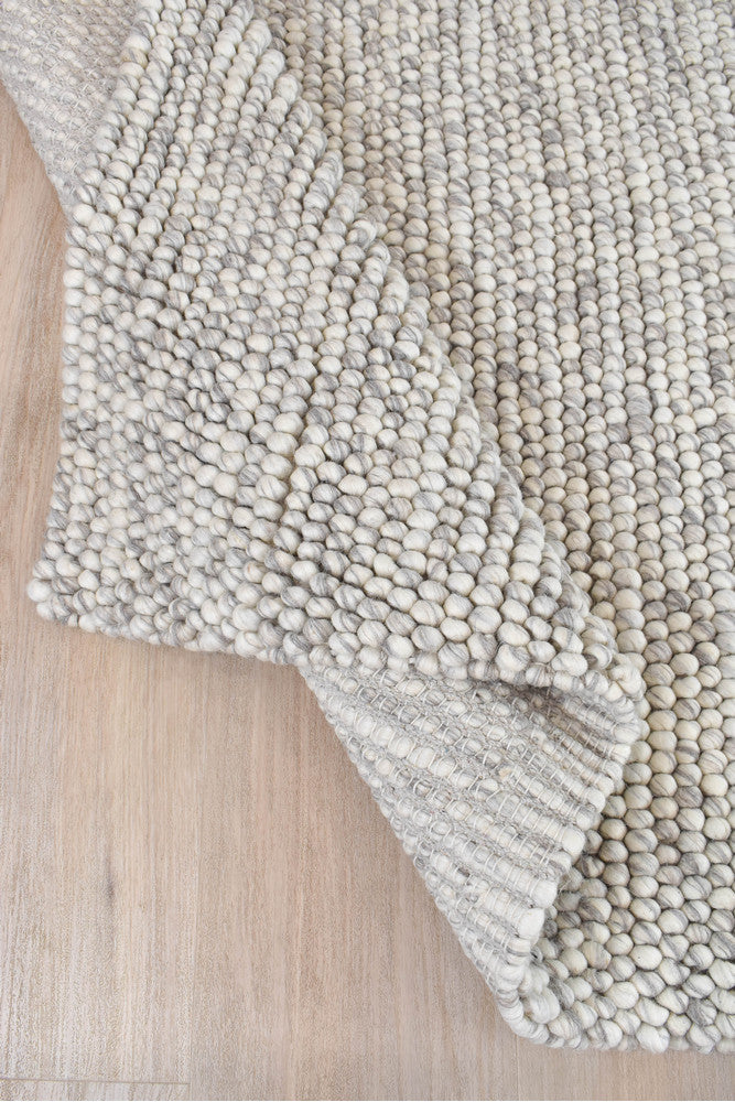 Pebbles Stony Path Hand Woven Pure Wool Floor Rug