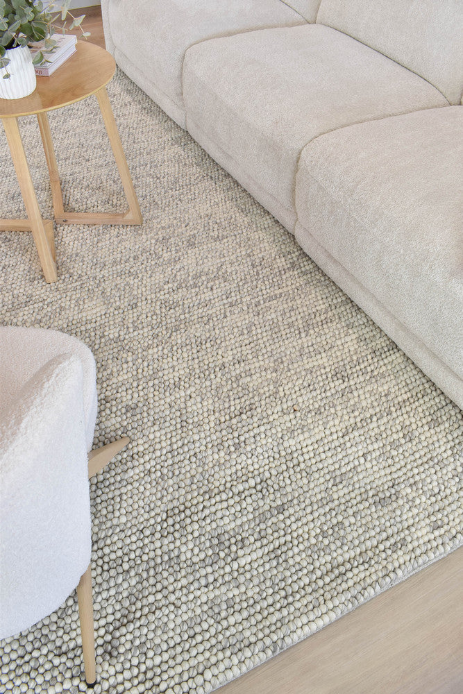 Pebbles Stony Path Hand Woven Pure Wool Floor Rug