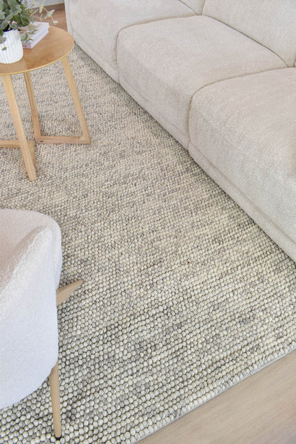 Pebbles Stony Path Hand Woven Pure Wool Floor Rug