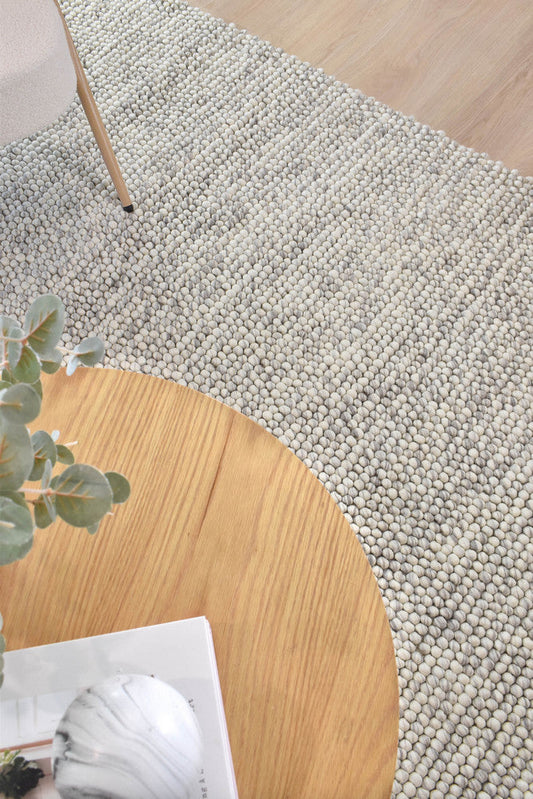 Pebbles Stony Path Hand Woven Pure Wool Floor Rug