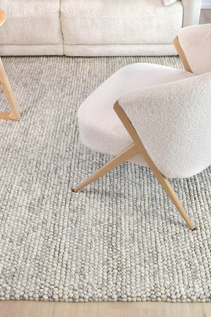 Pebbles Stony Path Hand Woven Pure Wool Floor Rug