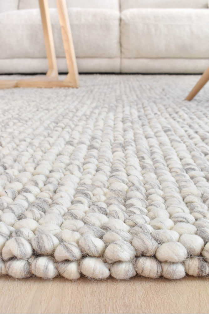 Pebbles Stony Path Hand Woven Pure Wool Floor Rug