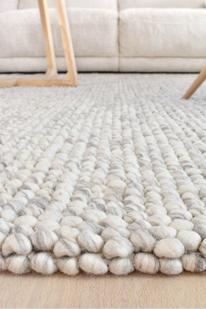 Pebbles Stony Path Hand Woven Pure Wool Floor Rug