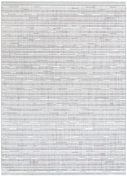 Berno Silver Ivory Loop Lines Rug - B006