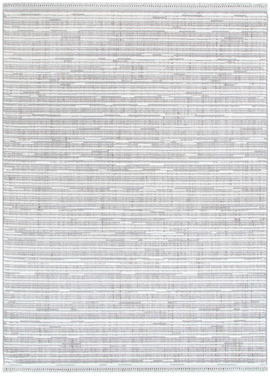 Berno Silver Ivory Loop Lines Rug - B006
