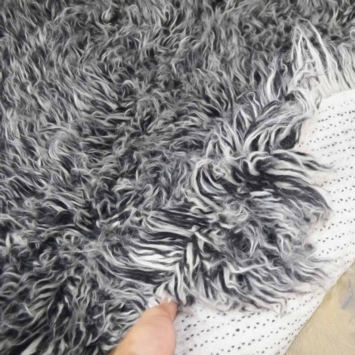 Pure New Zealand Wool 2000 GSM BLACK AND WHITE Flokati