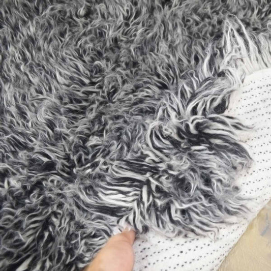 Pure New Zealand Wool 2000 GSM BLACK AND WHITE Flokati