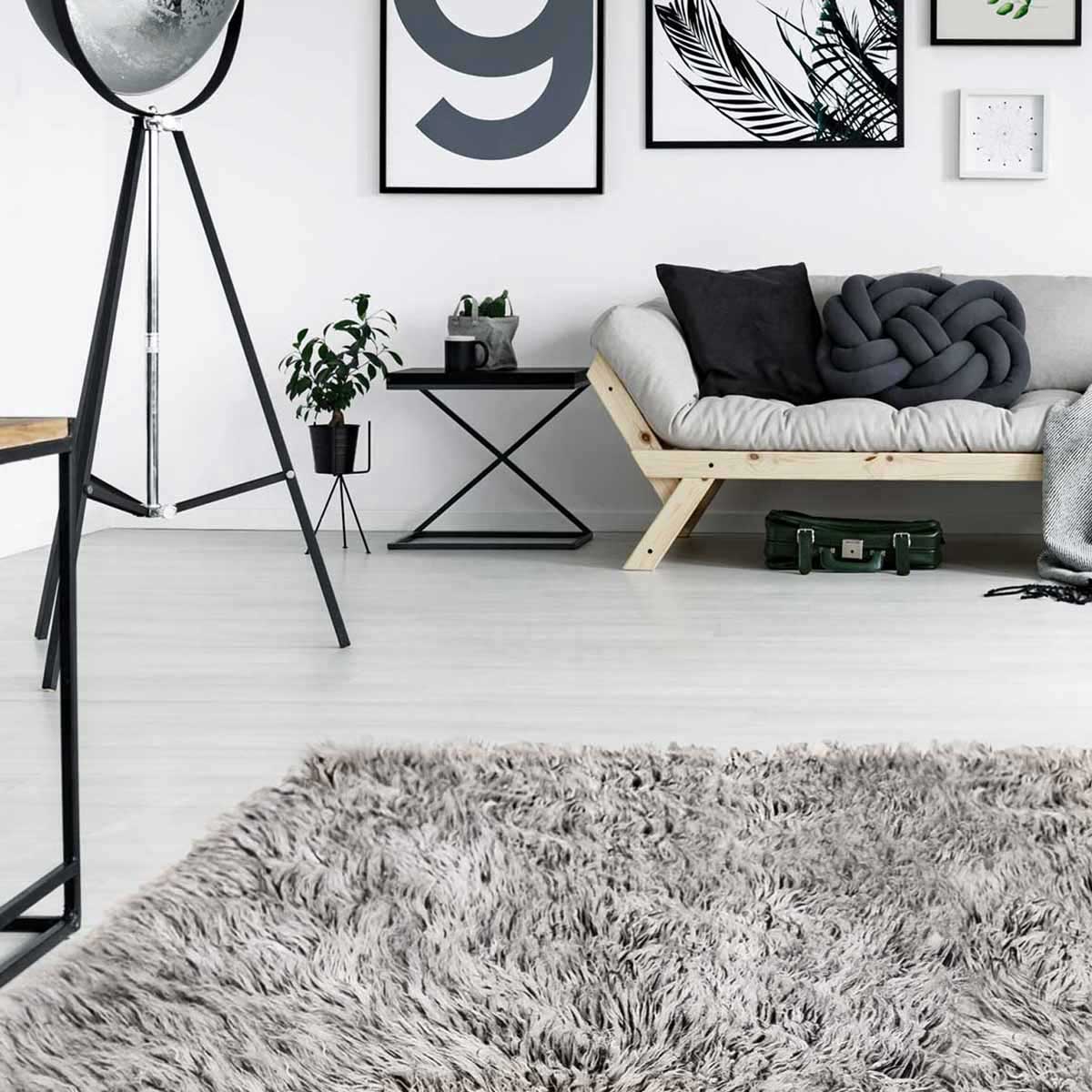 Pure New Zealand Wool 2000 GSM BLACK AND WHITE Flokati