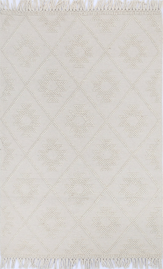 Diego Tribal Beige Wool Rug - DIEG02