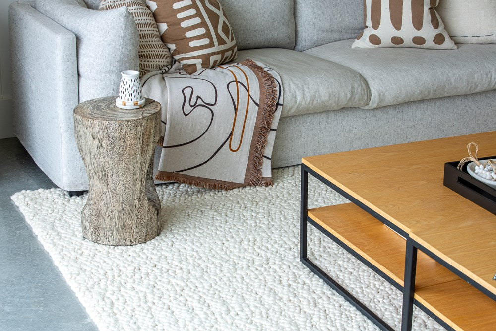 Fish Eye Ivory Pure Wool Rug