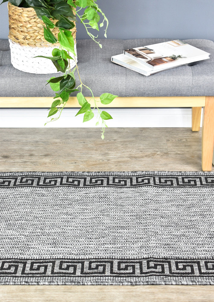 Alaska Grey Black Rug 7781-DM9E Runner