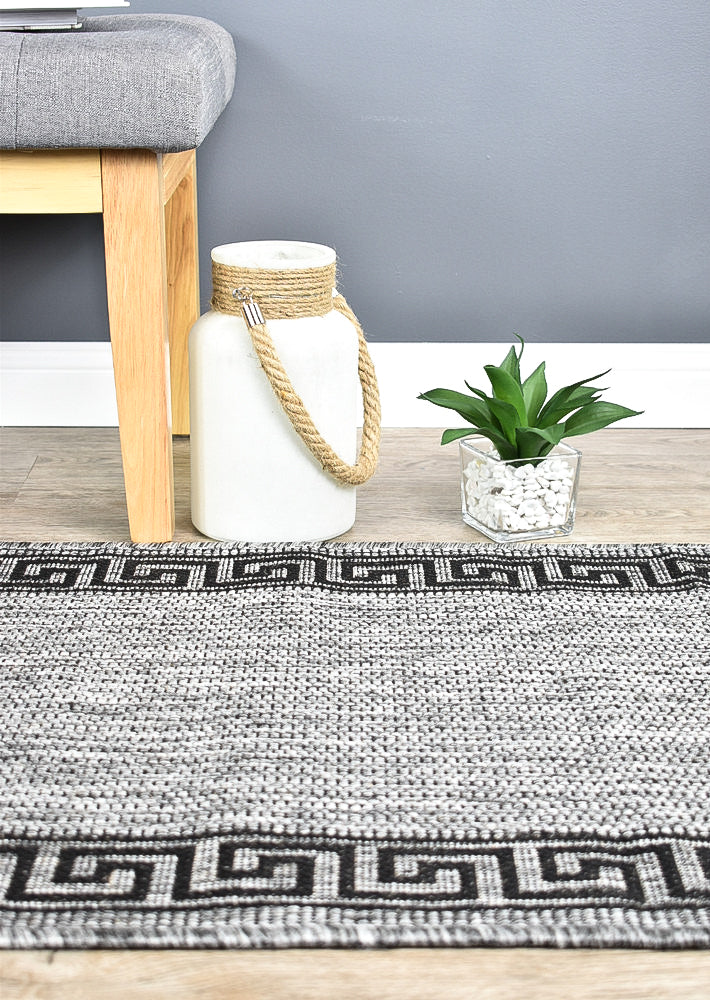 Alaska Grey Black Rug 7781-DM9E Runner