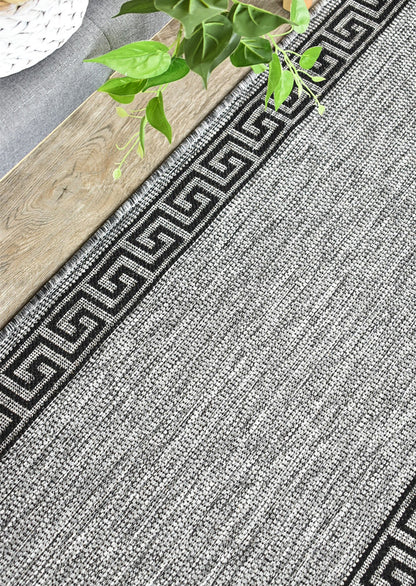 Alaska Grey Black Rug 7781-DM9E Runner