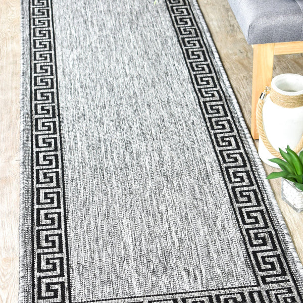 Alaska Grey Black Rug 7781-DM9E Runner