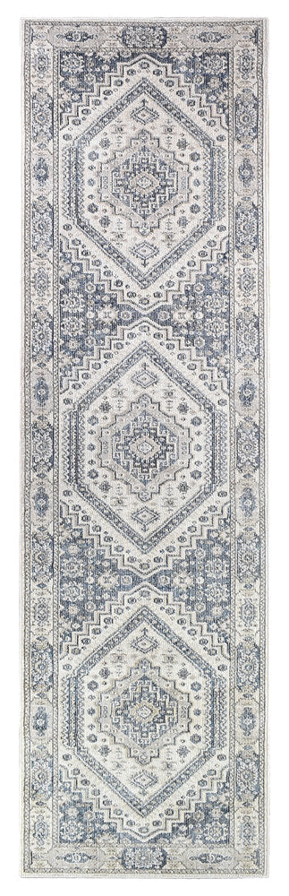 Medina Cream Blue Runner Rug A161A