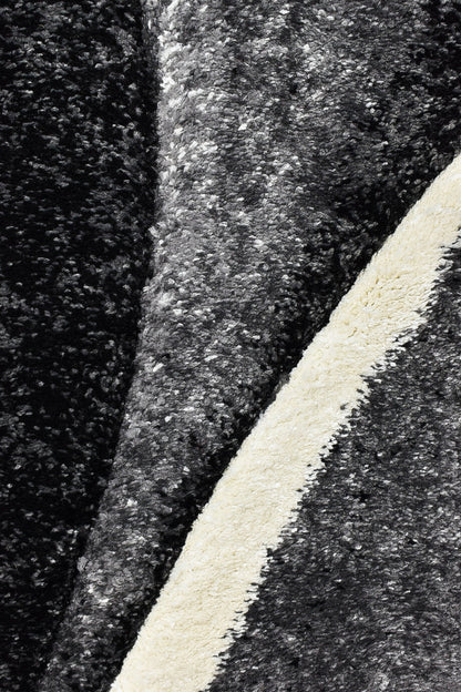 Dahlia 37 Dark Grey White Rug