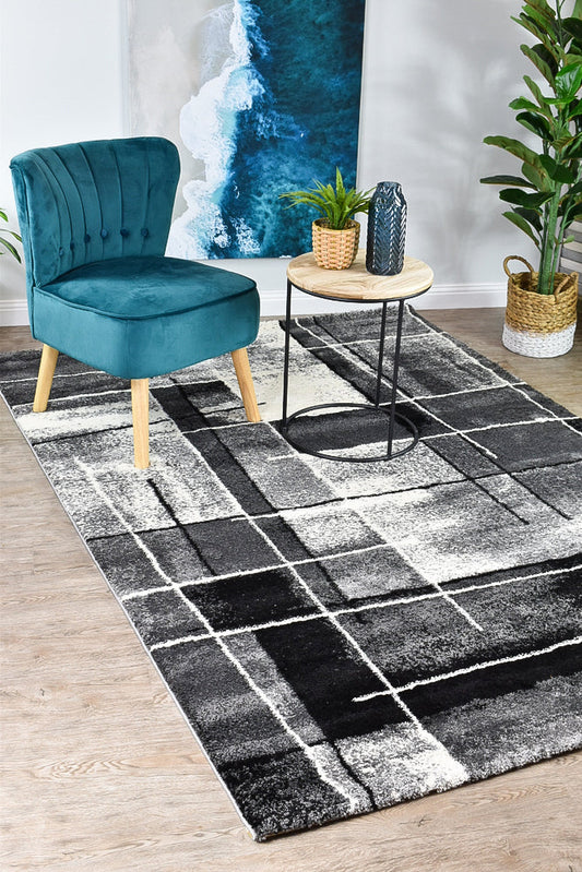 Dahlia 297 Dark Grey Black Rug
