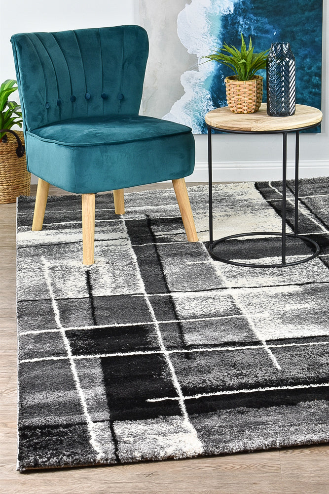 Dahlia 297 Dark Grey Black Rug