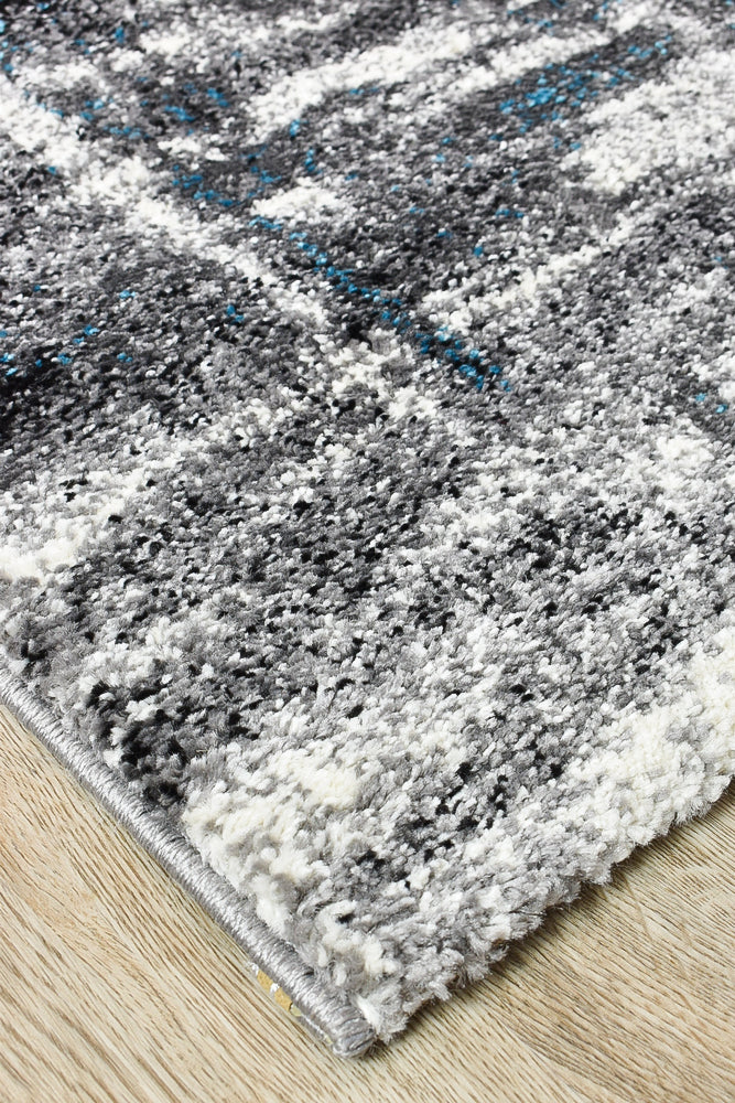 Dahlia 347 Light Grey Turquoise Runner