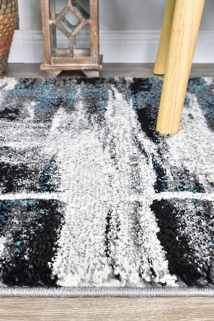 Dahlia 347 Light Grey Turquoise Runner