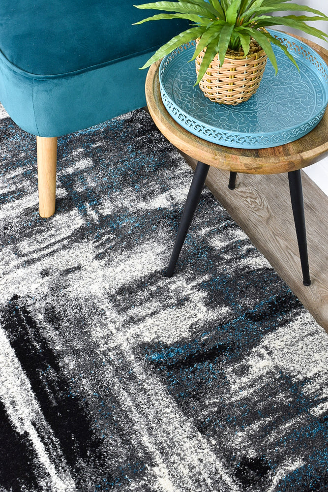 Dahlia 347 Light Grey Turquoise Runner