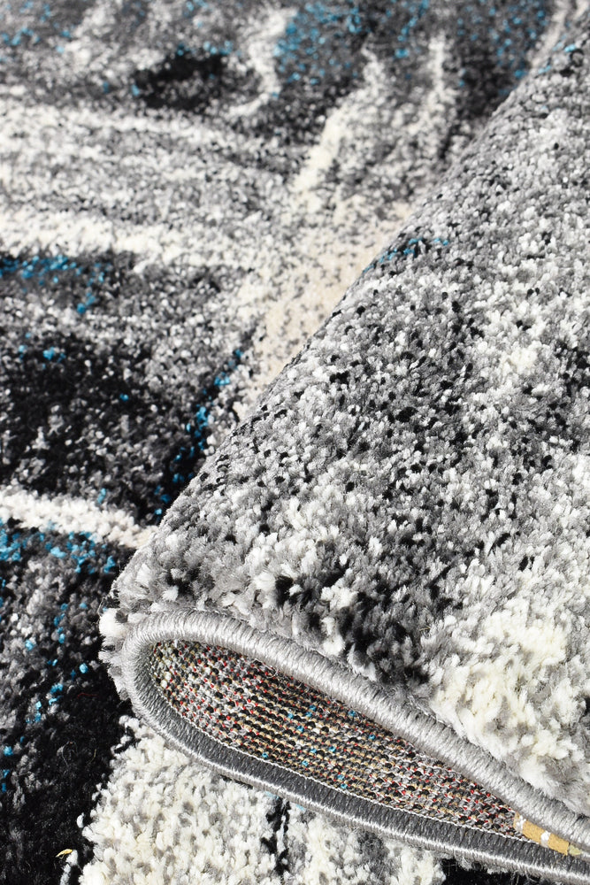 Dahlia 347 Light Grey Turquoise Runner