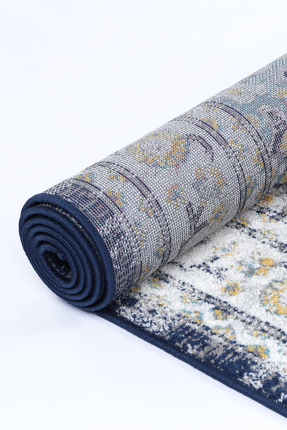 Provence Ventoux Navy Multi Traditional Rug - PROV21