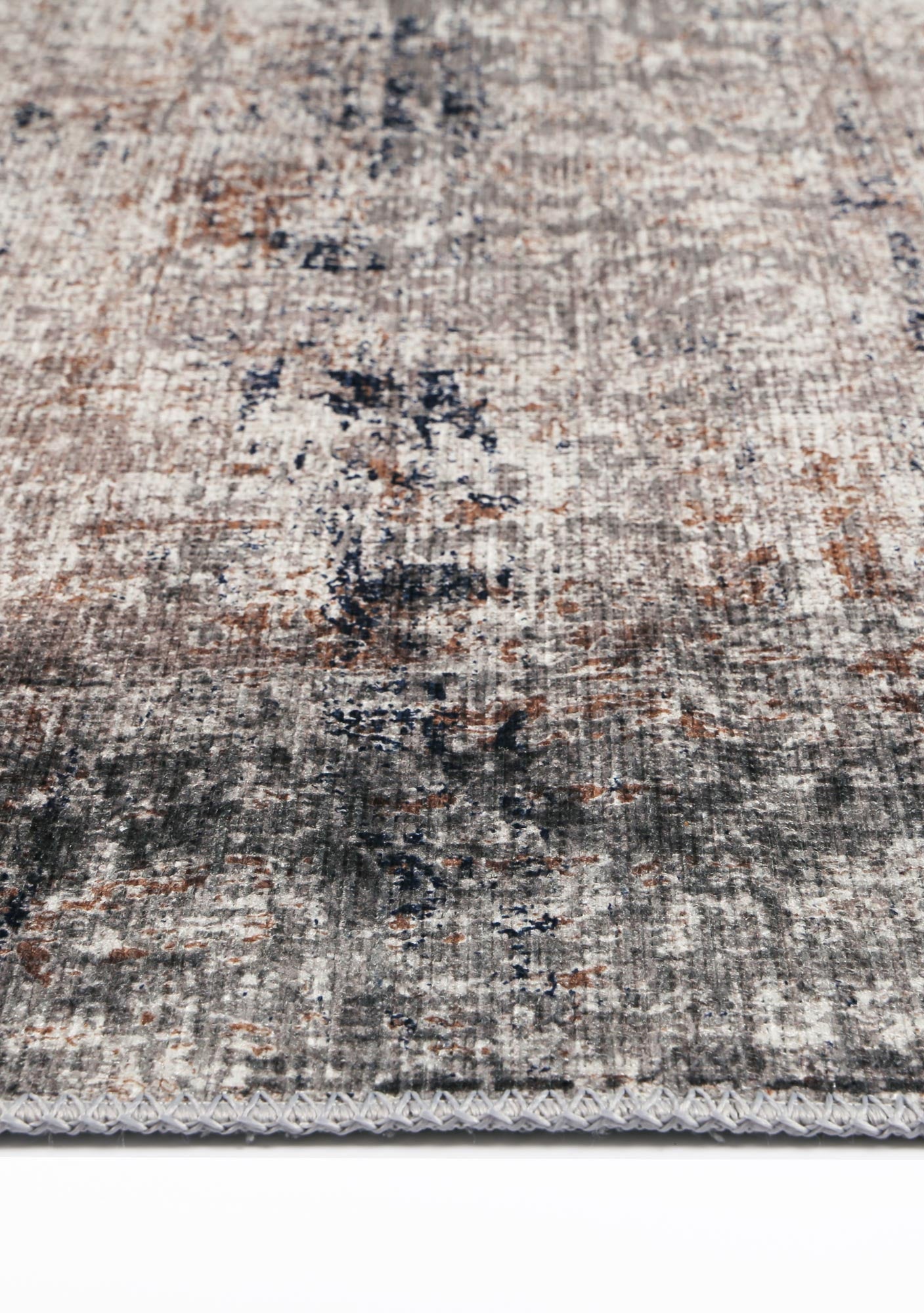 Abstract Echo Blue Grey Washable Rug - VITAL 1693-02