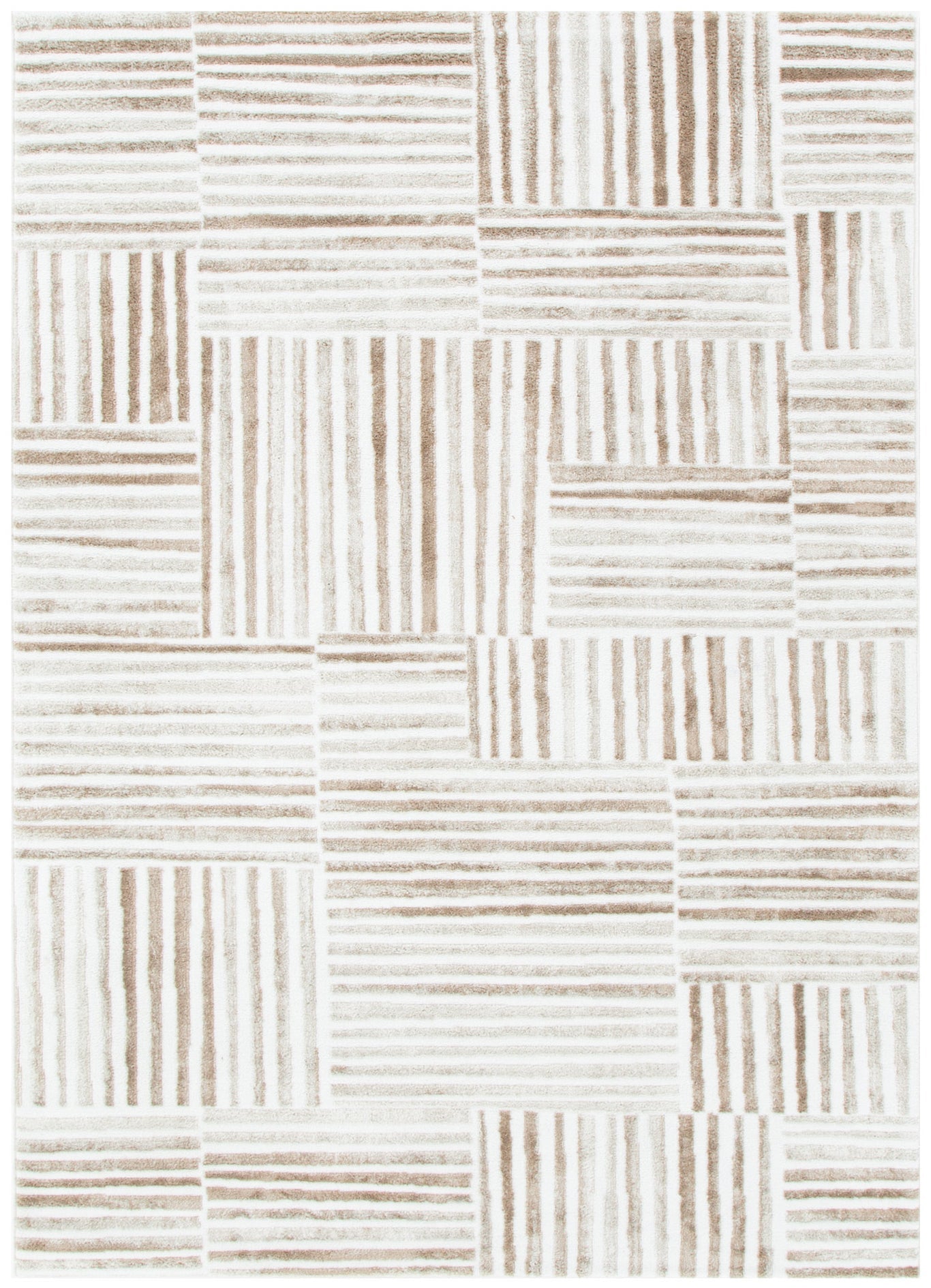 Wellington Geometric Lines Brown Rug - W001