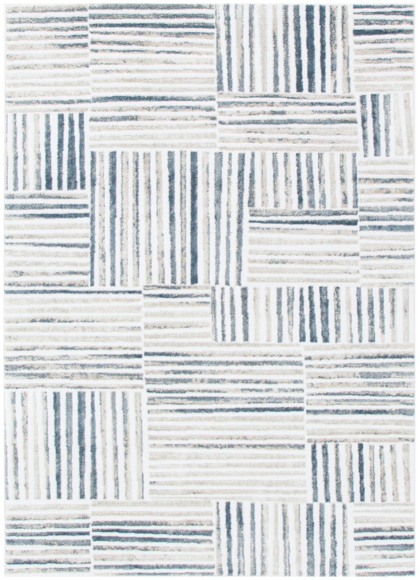 Wellington Geometric Lines Blue Rug - W002