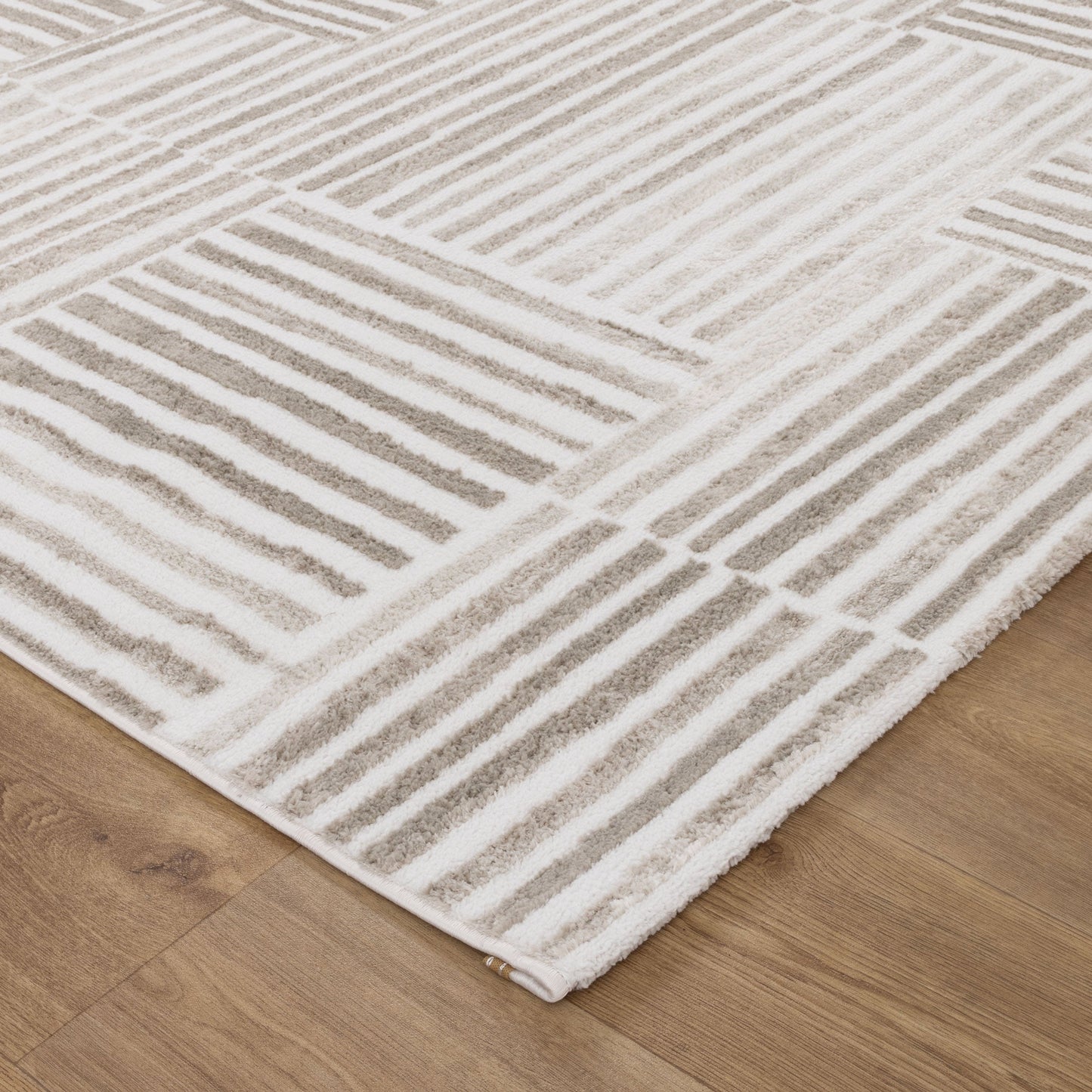 Wellington Geometric Lines Beige Rug - W003