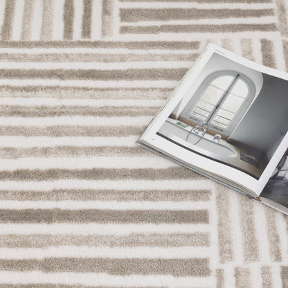 Wellington Geometric Lines Beige Rug - W003