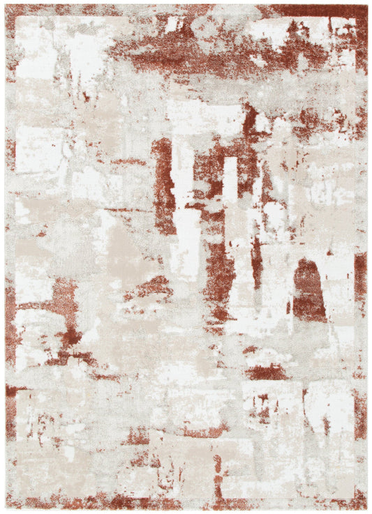 Wellington Abstract Wash Rust Rug - W010