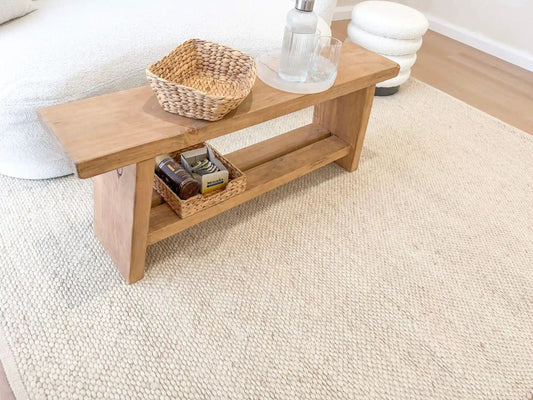 Essence Minimal Wool Weave Beige Rug