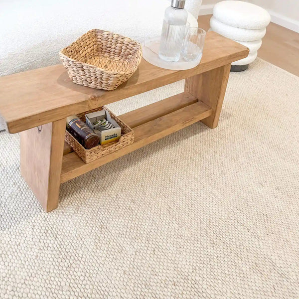 Essence Minimal Wool Weave Beige Rug