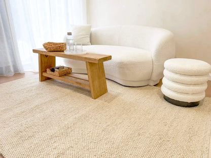 Essence Minimal Wool Weave Beige Rug