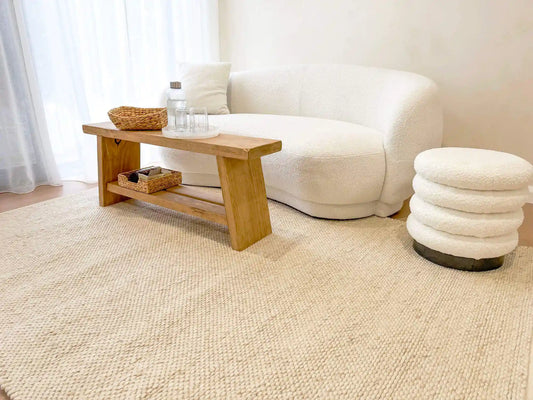 Essence Minimal Wool Weave Beige Rug