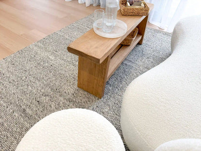 Essence Minimal Wool Weave Grey Rug