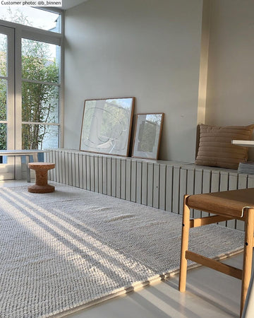 Pebbles White Hand Woven Wool Floor Rug