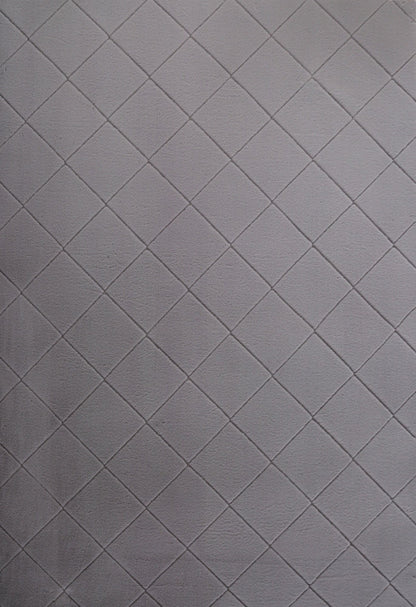 Faux Fur Silver Diamond Rug