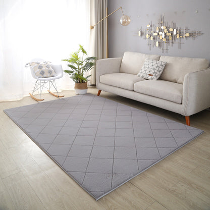 Faux Fur Silver Diamond Rug