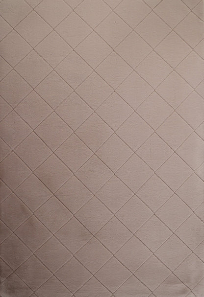 Faux Fur Beige Diamond Rug