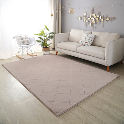 Faux Fur Beige Diamond Rug