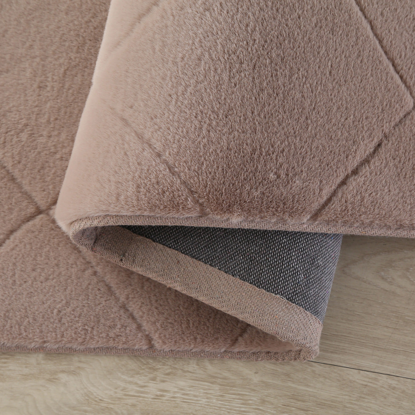 Faux Fur Beige Diamond Rug
